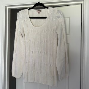 White knit sweater